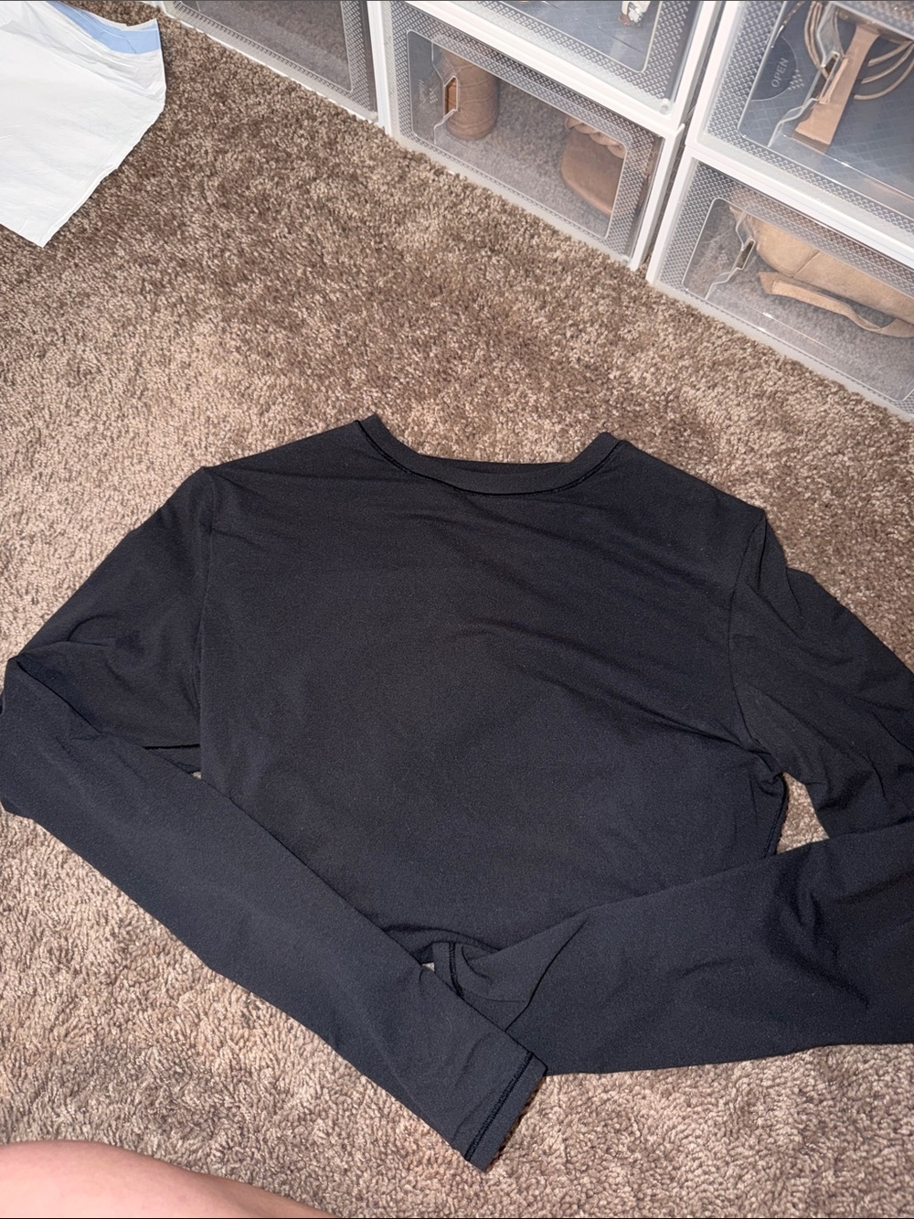 SKIMS women’s Long-Sleeve bodysuit in Black